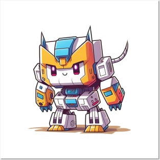 Cute colorful kawaii robot mech Posters and Art